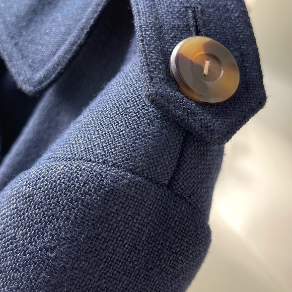 ❤️ KHAITE NAVY BLUE MINI TRENCH COAT JACKET FITTED BELTED CLASSIC LUXURY 4 NEW - Picture 7 of 12